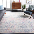 SAFAVIEH Tulum Collection Area Rug - 8 x 10, Ivory & Dark Blue, Moroccan Boho Distressed Design, Non-Shedding & Easy Care, Ide
