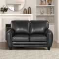 Homelegance Rubin 63 Bonded Leather Loveseat, Black