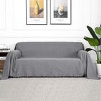 Mysky Home Couch Cover Sofa Covers For 3 Cushion Couch Sofa Protector Sectional Sofa Couch Cover For Pets Sofa Throws Living Room Geometrical Sofa Slipcovers For Dogs (X-Large, 91' X 118', Grey)