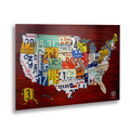 Trademark Fine Art ALI1245-1622M License Plate Map USA by Design Turnpike, Floating Brushed Aluminum 16x22-Inch, 16x22