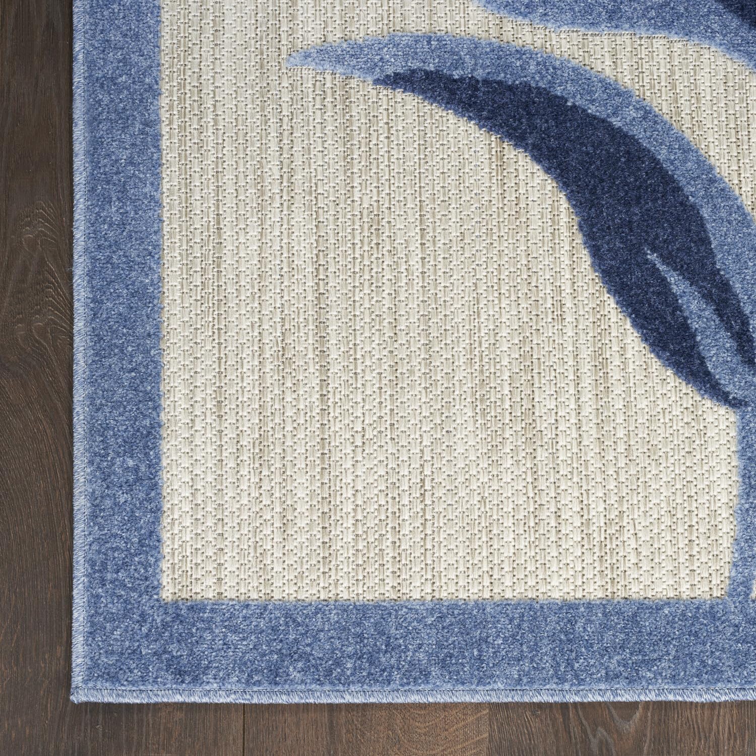 Nourison Aloha Indoor/Outdoor Blue/Grey 7' X 10' Area Rug, Easy Cleaning, Non Shedding, Bed Room, Living Room, Dining Room, Kitchen (7X10)