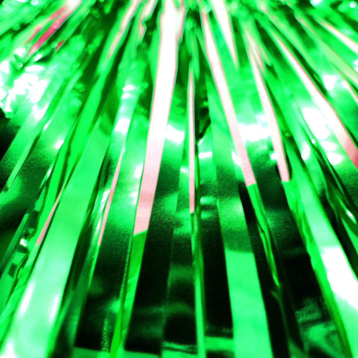Green Tinsel Foil Fringe Curtains Tropical Jungle Safari Hawaiian Baby Shower Birthday Photo Backdrops Wedding Party Decor Photo