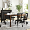 Flash Furniture Henry Solid Dining, Commercial Grade Heavy Duty Rectangle Wood Table for 6, 60, Brown Matte