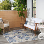 Nourison Aloha Indoor-Outdoor Blue/Grey 5'3' X 7'5' Area Rug, Easy Cleaning, Non Shedding, Bed Room, Living Room, Dining Room, Kitchen (5X7)
