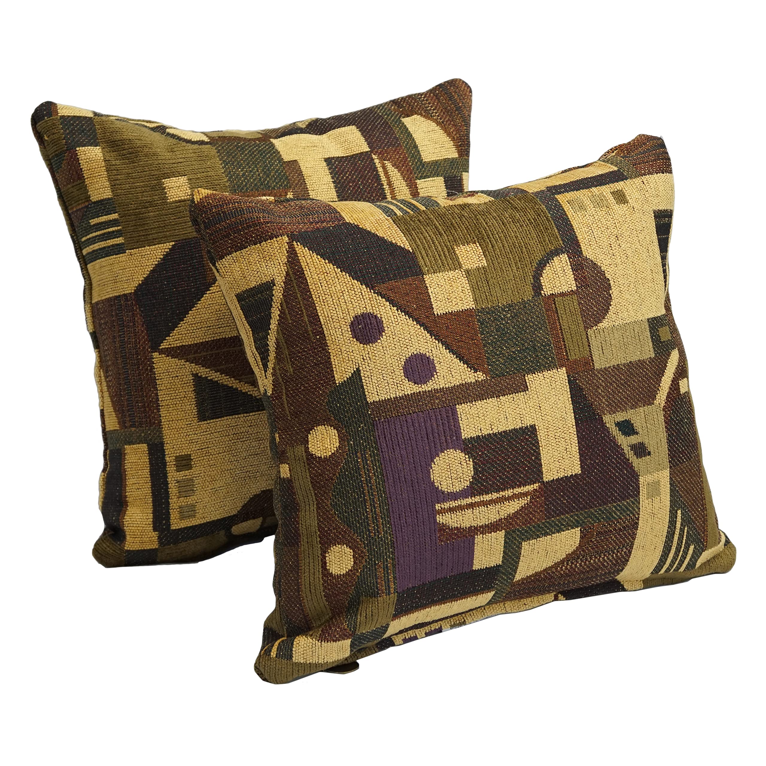 Blazing Needles Jacquard Chenille Throw Pillow, 17", Tate Grape 2 Count