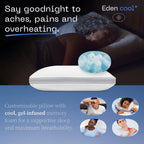 Coop Home Goods Eden Cool+ Adjustable Pillow, King Size Plus Shaped Memory Foam Pillows With Cooling Gel, Back, Neck Support, St