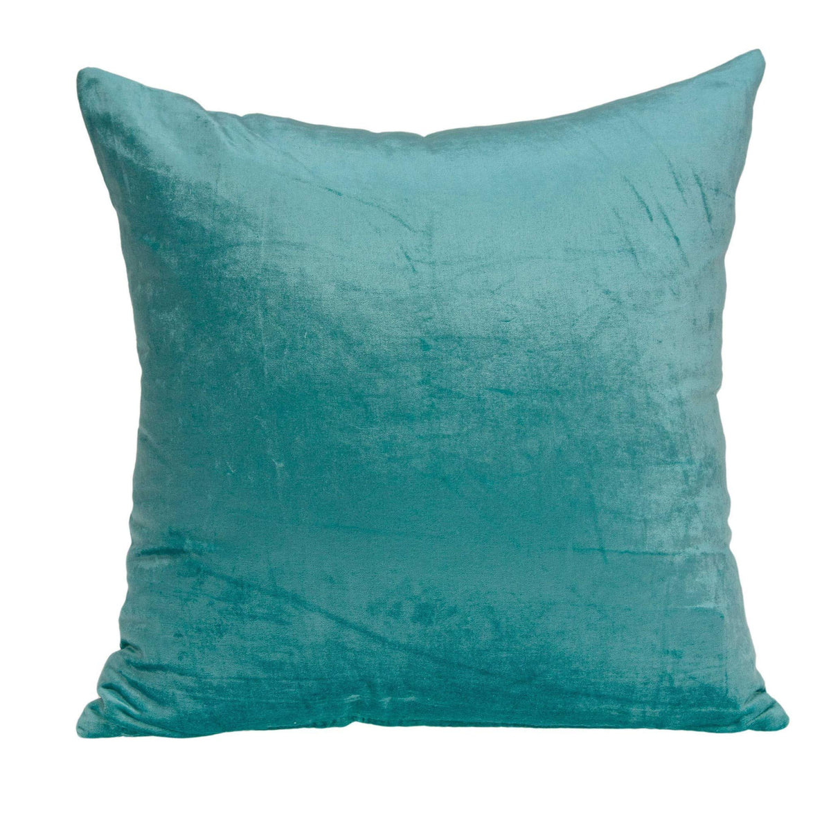 HomeRoots 50% Cotton, 50% Viscose 20' x 7' x 20' Transitional Aqua Solid Pillow Cover with Poly Insert