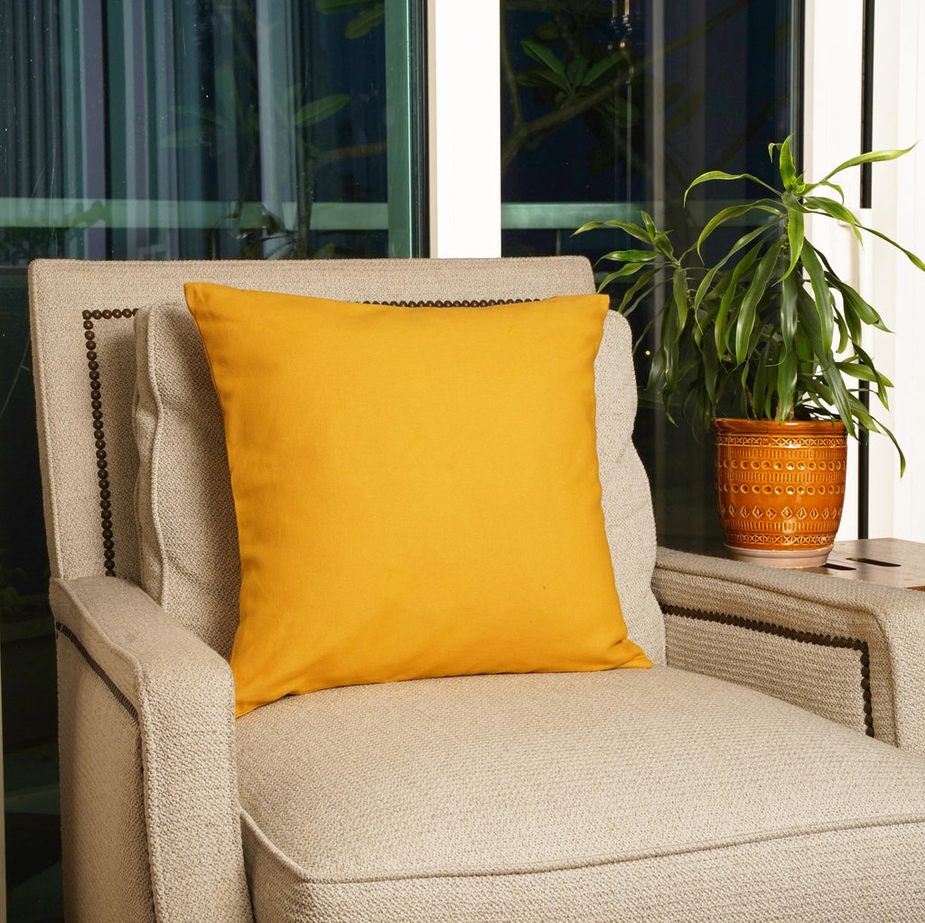 Rely+ Cotton Throw Pillow Covers 18X18 Inchs Set Of 2 Yellow Decorative Zippered Cases For Couch Bedroom Sofa Farmhouse Living R