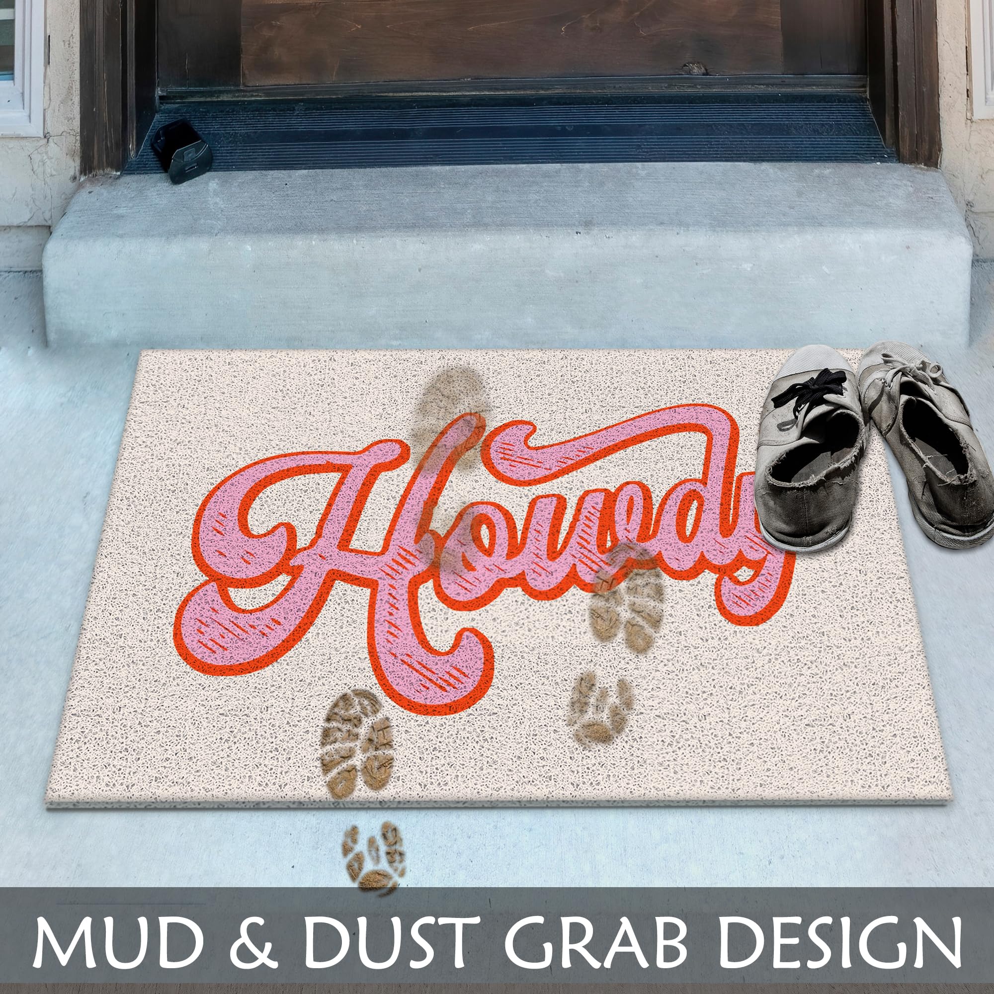 Supwhd Preppy Pink Howdy Door Mats Outdoor - Pink Welcome Mat Outdoor, Western Front Door Mat, Western Door Mat Doormat Outdoor