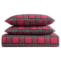 Beatrice Home Fashions Lightweight Full/Queen Holiday Quilt Bedding Set Tarick Plaid, Red, Black, Green