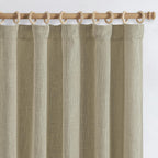 jinchan Burlap Look Curtains 90 Inches Long Linen Textured Curtains for Living Room Light Filtering Farmhouse Curtains Rod Pocke