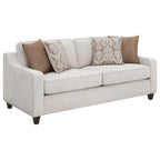Coaster Christine Chenille Upholstered Cushion Back Sofa Beige