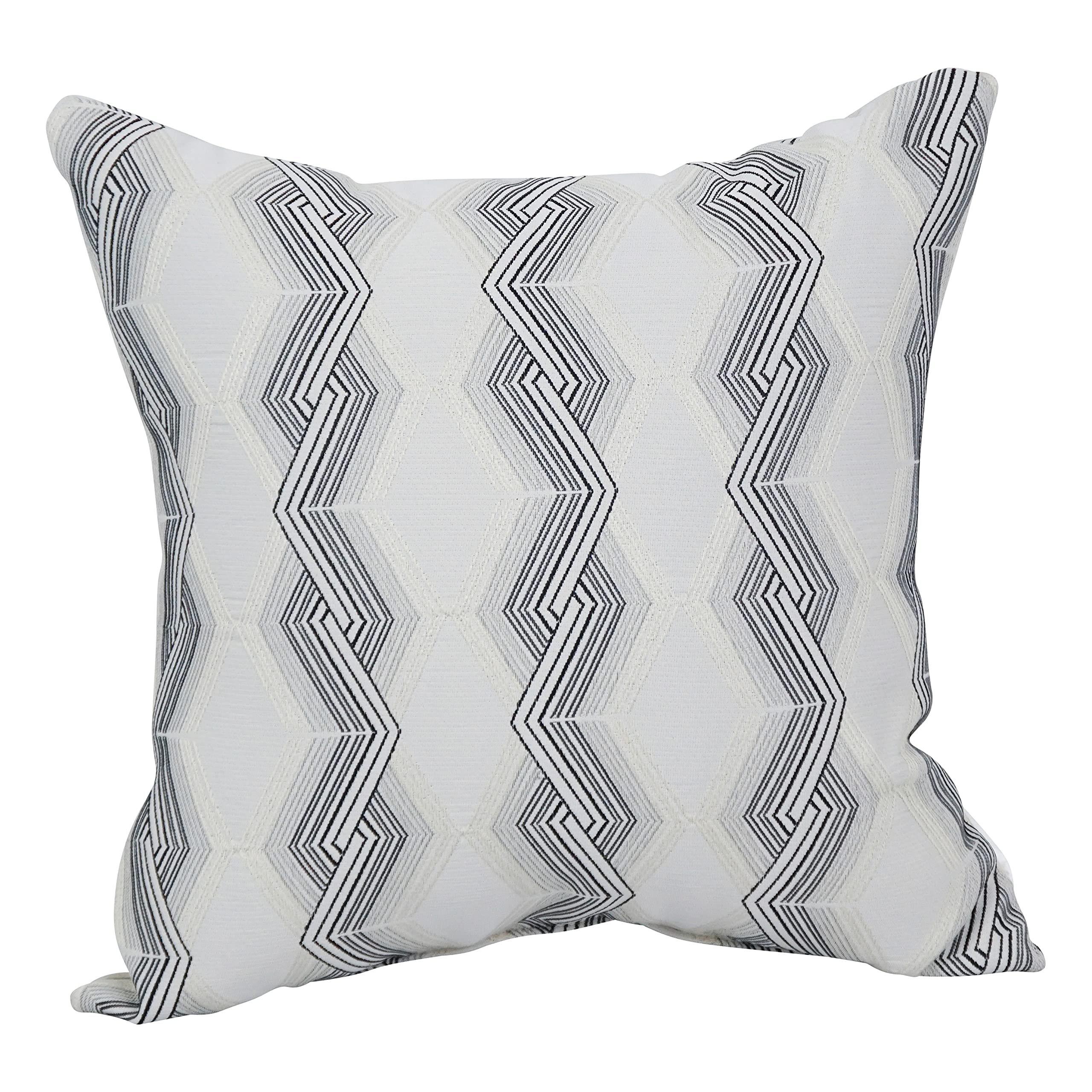 Blazing Needles Square Polyester Jacquard Throw Pillow, 17", Zae Granit