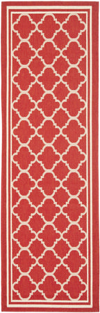 Safavieh Courtyard Collection 2'3' X 8' Red/Bone Cy6918 Trellis Indoor/ Outdoor Waterproof Easy Cleaning Patio Backyard Mudroom Runner Rug