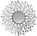 Lulu Decor, Decorative Crystal Metal Vine Wall Mirror, Beveled Mirror, Frame Measures 24, Mirror Measures 11, Perfect for Housew