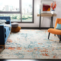 SAFAVIEH Madison Collection Accent Rug - 3 x 5, Cream & Orange, Modern Abstract Design, Non-Shedding & Easy Care, Ideal for Hi
