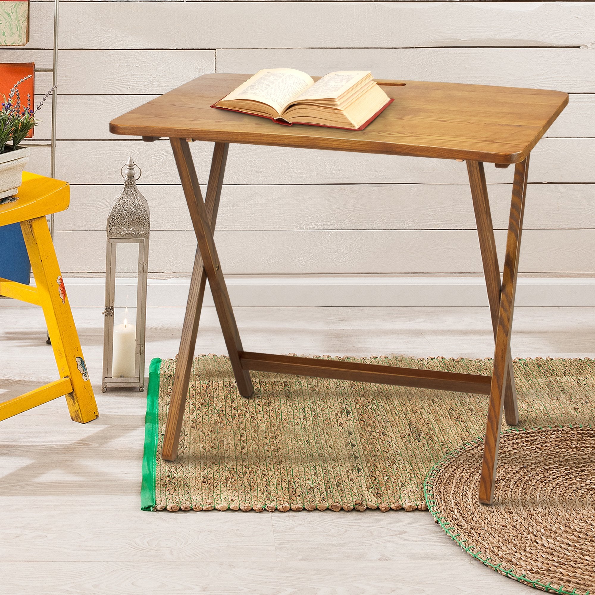 American Trails Presto Products Company Arizona Folding Table With Solid Red Oak,Warm Brown