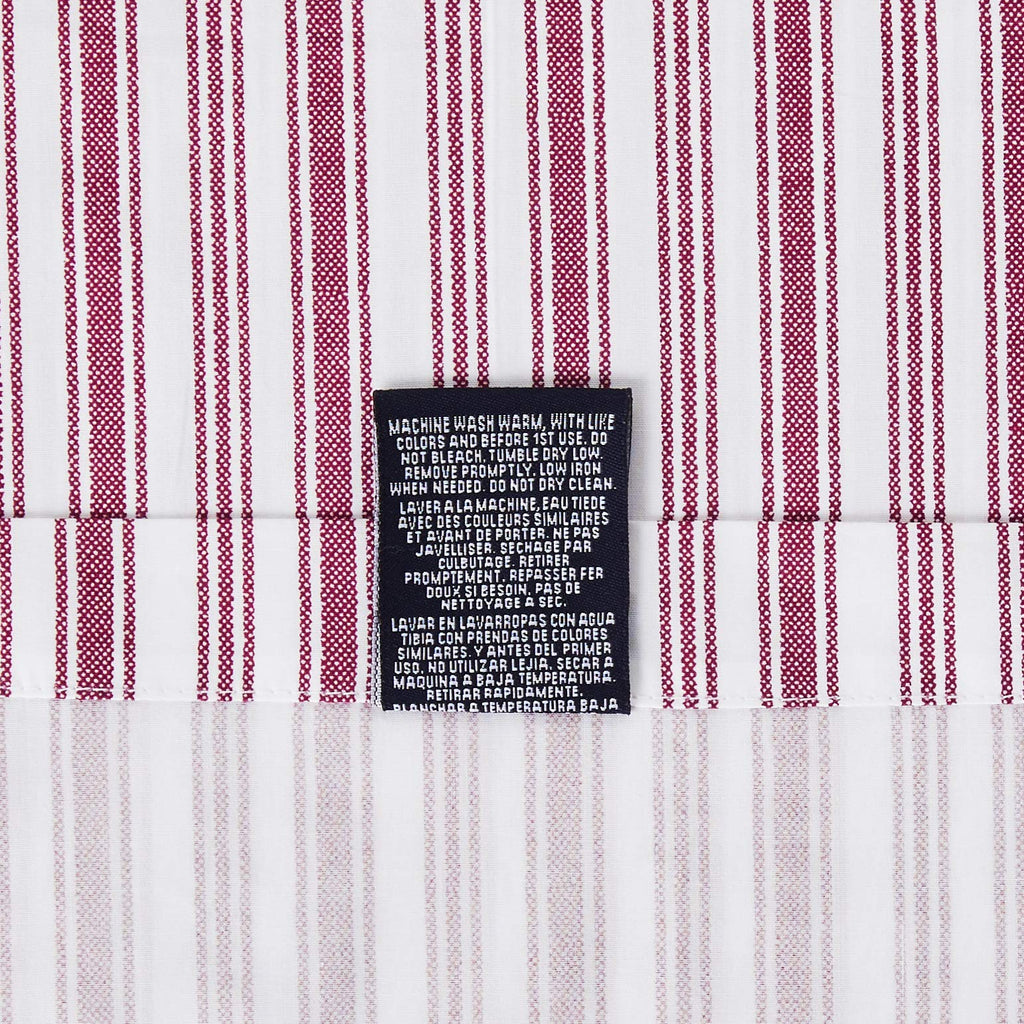 Nautica - Queen Sheets, Cotton Percale Bedding Set, Casual Home Decor (Coleridge Stripe Red, Queen)
