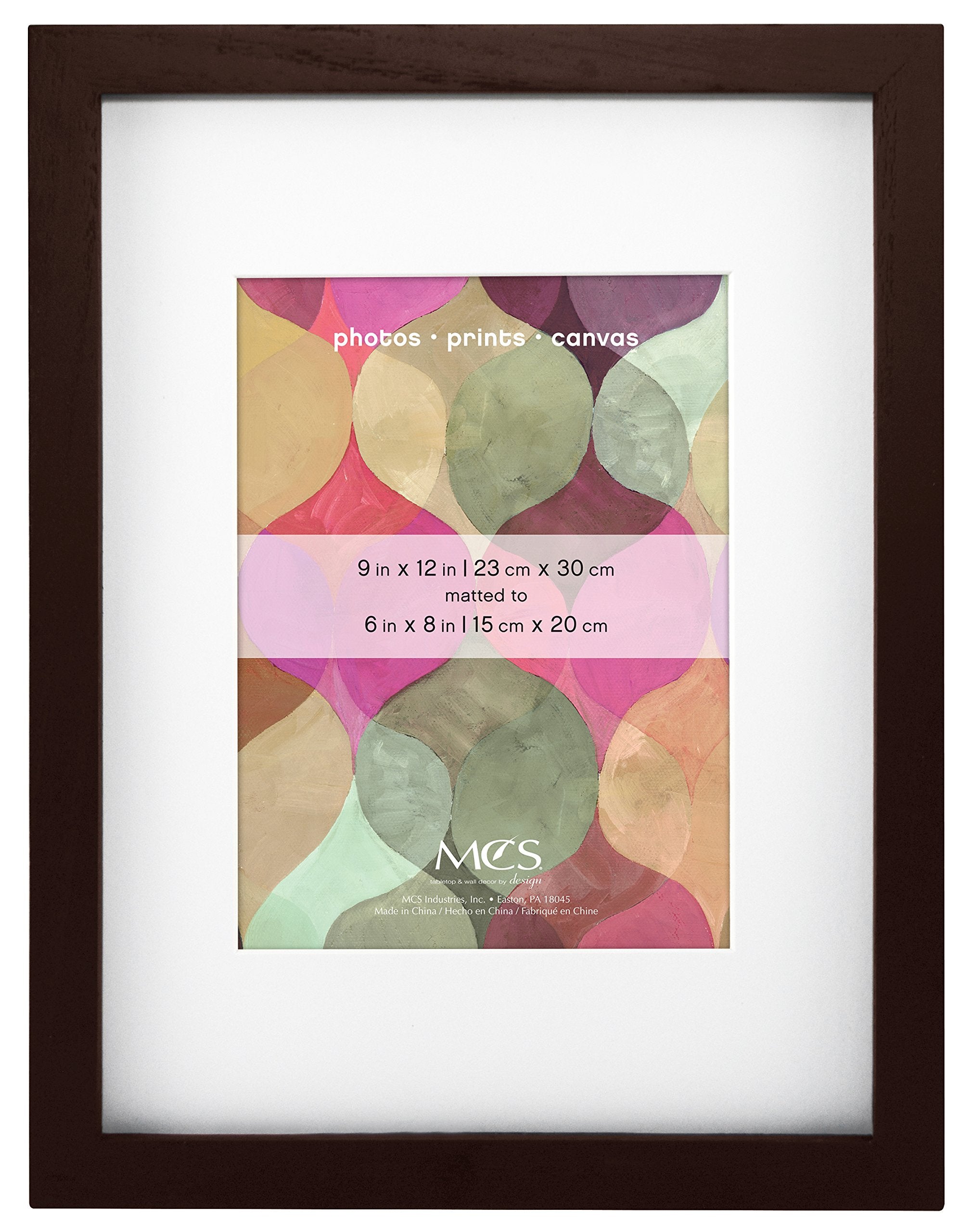 MCS Art Frame with Mat Opening, Walnut, 9 x 12 in