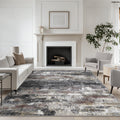 BEIMO Area Rugs 8x10 for Living Room Bedroom, Modern Abstract Machine Washable Soft Dark Gray Rug, Floor Carpet with Non Slip Ba