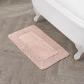 Laura Ashley Ruffle Cotton 20 x 34 Bath Rug, Blush