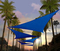 Amgo 12' X 12' X 12' Blue Triangle Sun Shade Sail Upf50+ Canopy Awning Agslt, 95% Uv Blockage, Water & Air Permeable, 200Gsm Hea