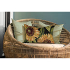 Liora Manne Marina Indoor/Outdoor Power Loomed Easy Care Pillows, 12' X 18', Sunflowers Black