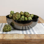 Creative Co-Op Metal Bowl, Oxidized Silver
