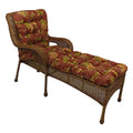 Blazing Needles Squared Outdoor Patterned Spun Polyester Tufted Chaise Lounge Cushion, 74 x 19, Passion Ruby