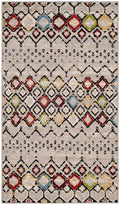 SAFAVIEH Amsterdam Collection Accent Rug - 2'3'' x 4', Light Grey & Multi, Moroccan Boho Design, Non-Shedding & Easy Care, Ideal