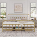 Yaheetech Classic Metal Platform Bed Frame Mattress Foundation with Victorian Style Iron-Art Headboard/Footboard/Under Bed Stora