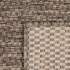 Solid Outdoor Rug For Patio Or Balcony Weatherproof In Mottled Brown, Size: 6'7' Round