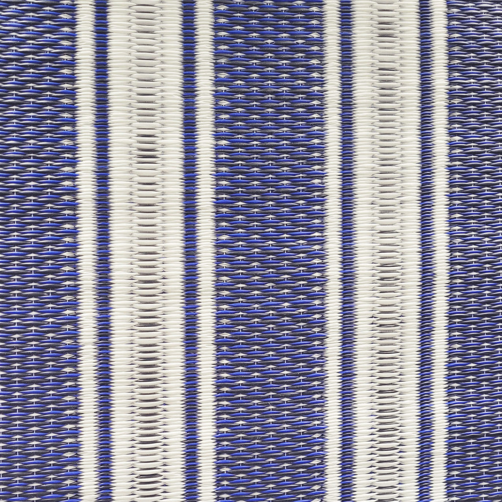 Mad Mats Geometric Outdoor Rug, Reversible Plastic Mat (5' X 8', Vertical Stripe - Blue/White)