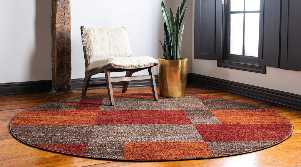 Unique Loom Autumn Collection Area Rug - Providence (3' 3'' Round, Multi/ Beige)