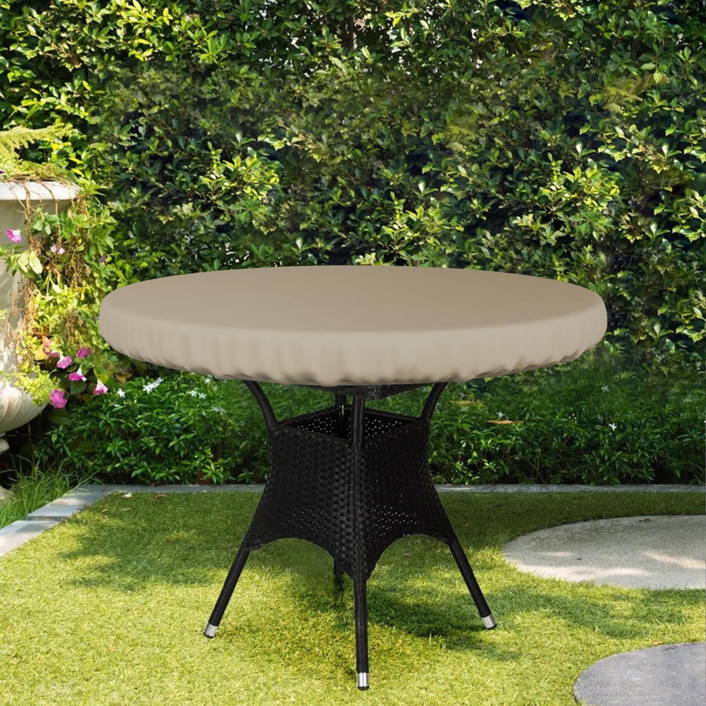 Covers & All Round Table Top Cover, 12 Oz Waterproof Uv & Weather Resistant Patio Table Cover, Outdoor Table Cover For Patio Outdoor Furniture & Coffee Table (44' Dia X 4' H Inches, Beige)