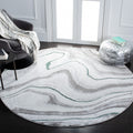 SAFAVIEH Craft Collection 67 Round Grey / Green CFT819Y Modern Abstract Non-Shedding Dining Room Entryway Foyer Living Room Bed