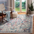 SAFAVIEH Madison Collection Accent Rug - 3 x 5, Cream & Blue, Medallion Distressed Design, Non-Shedding & Easy Care, Ideal for
