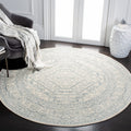 SAFAVIEH Adirondack Collection 6 Round Ivory / Slate ADR108S Oriental Medallion Non-Shedding Dining Room Entryway Foyer Living 