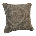 Blazing Needles Corded Square Jacquard Chenille Throw Pillow, 18", Grey Damask
