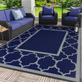 Genimo Outdoor Rug 5' X 8' Patio Waterproof, Foldable Reversible Plastic Straw Area Rugs Mat For Camper Decor, Outside Carpet Fo