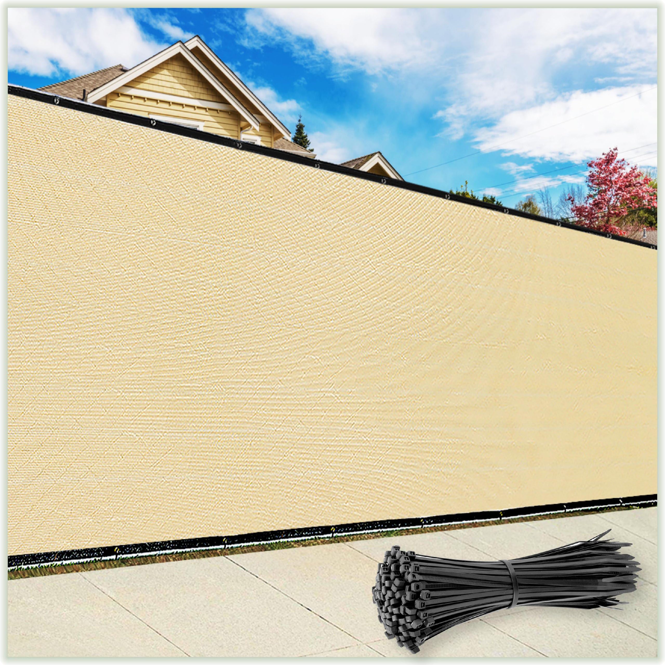 ColourTree Customized Size Fence Screen Privacy Screen Beige 4 x 54 - Commercial Grade 170 GSM - Heavy Duty - 3 Years Warranty