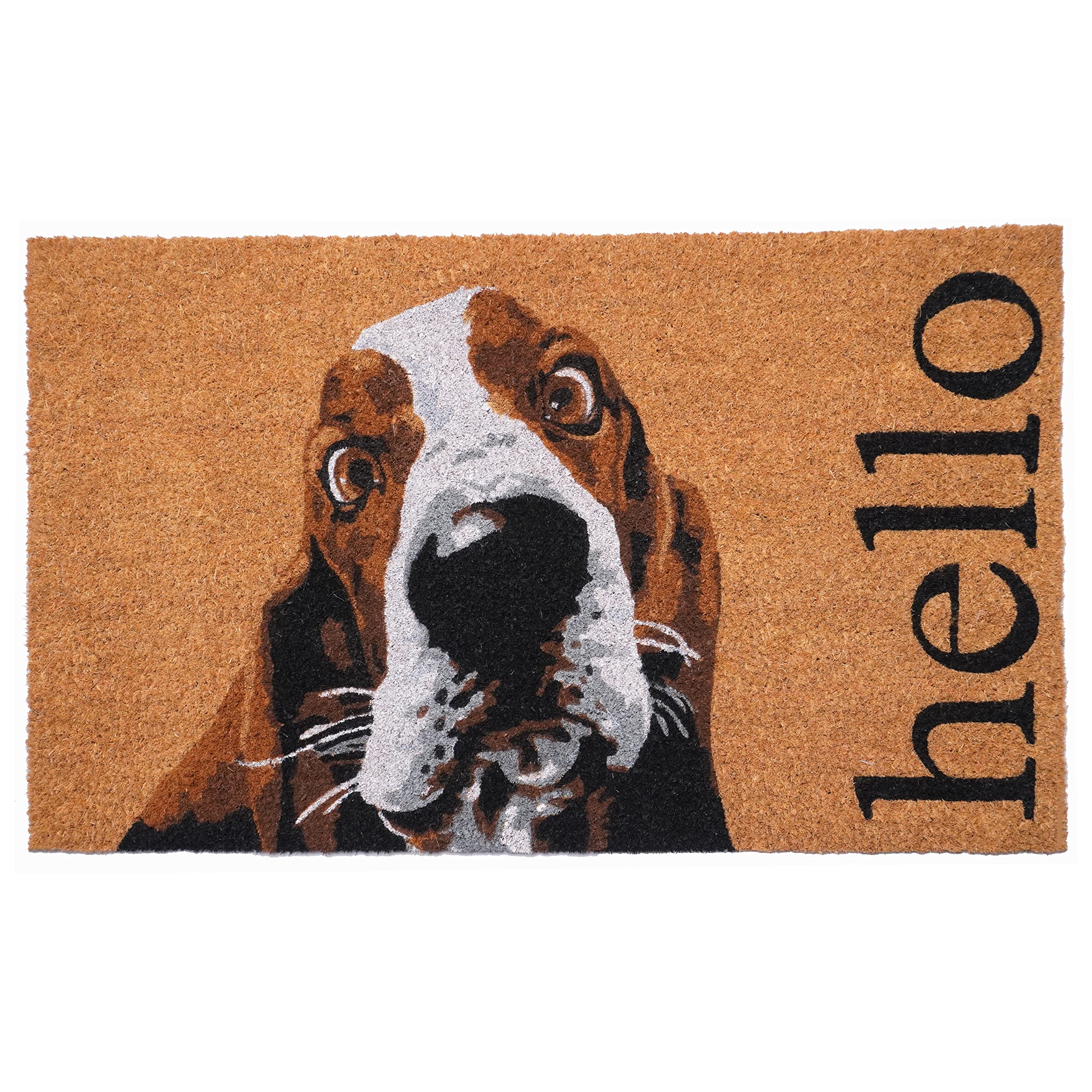 Calloway Mills Brown/White Basset Hound Doormat (24' X 36')