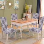 Sufdari Dining Chair Covers,Kitchen Chair Cover,Parsons Chair Slipcover,Spandex Chair Protectors For Dining Room Stretch Chairs Cover Set Of 6 -Gray Diamond