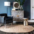 Nuloom Rigo Natural Solid Flatweave Area Rug, Oval 4 X 6