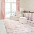 BILEEHOME Nursery Rug Girl Baby,Boho Neutral Washable Soft 6x9 Area Rug for Bedroom,Pink and Grey