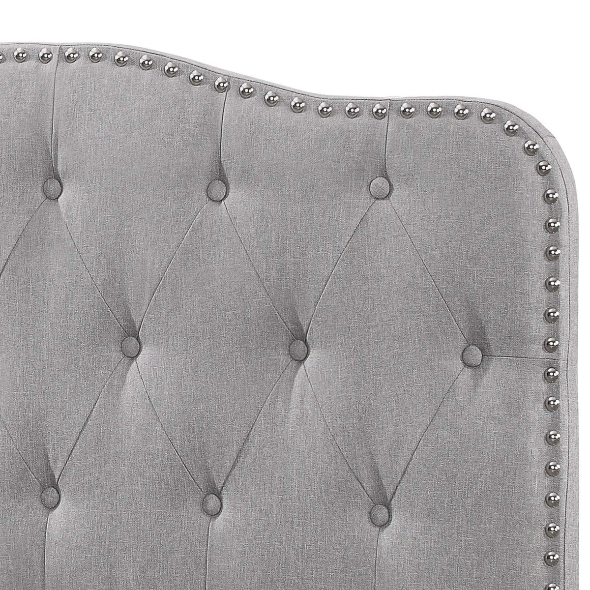 Best Quality Furniture -Hb Queen/Full Size Headboard Only Smoke Grey Fabric Finish