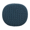 · Redearth · Round Pouf Bean Bag Ottoman - Foot Stool Hand Knitted - Home Decor Pouffe Stuffed - Cable Boho Poof Beanbag Footrest For Living Room - Nursery - Bedroom - Patio (19' X 19' X 14') - Teal