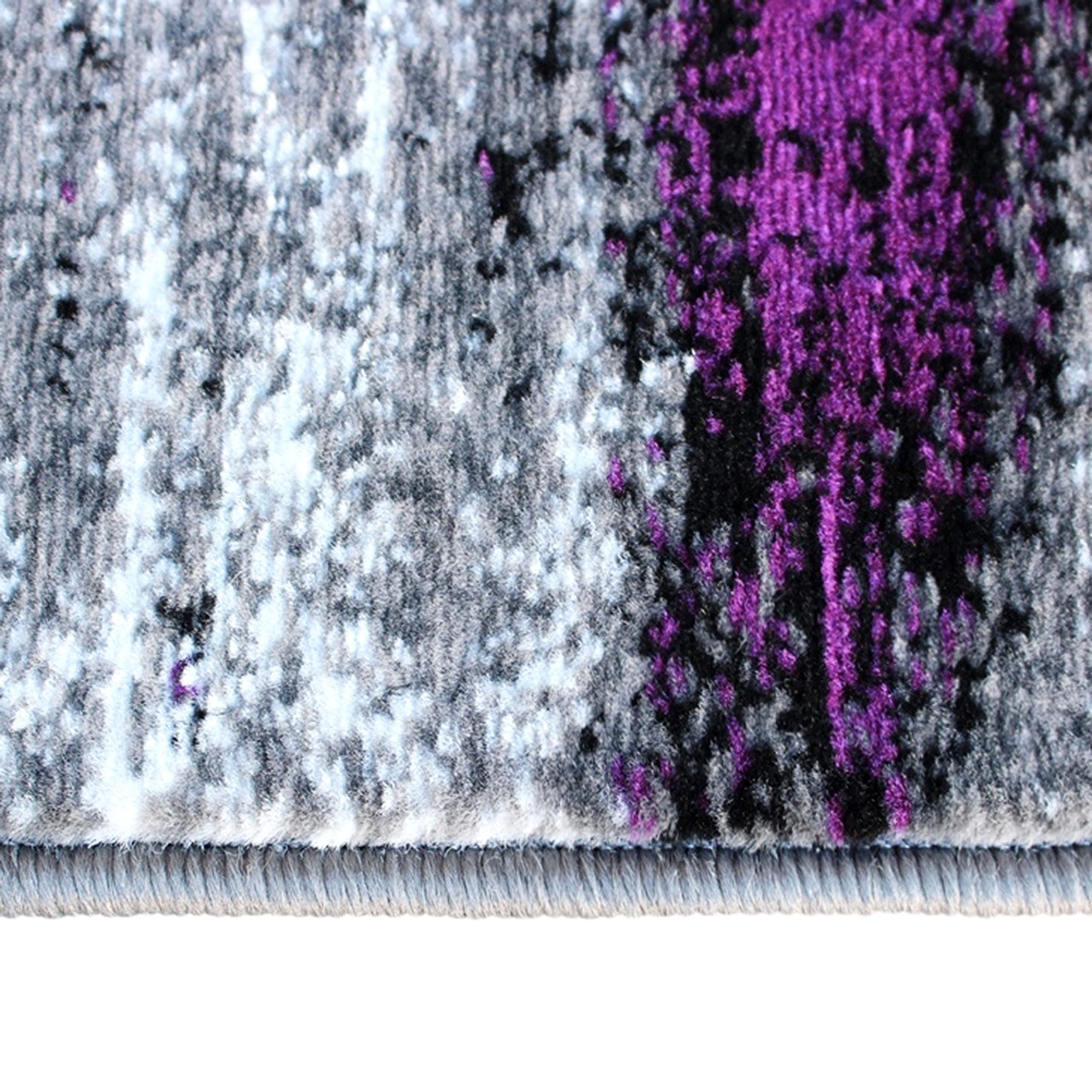 Flash Furniture Rylan Collection Contemporary Area Rug - High Pile Purple Olefin Rug - 2' X 7' Area Rug - Jute Backing - Hallway, Entryway, Bedroom, Living Room