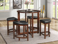 Roundhill Furniture Table with 4 Stools, Espresso