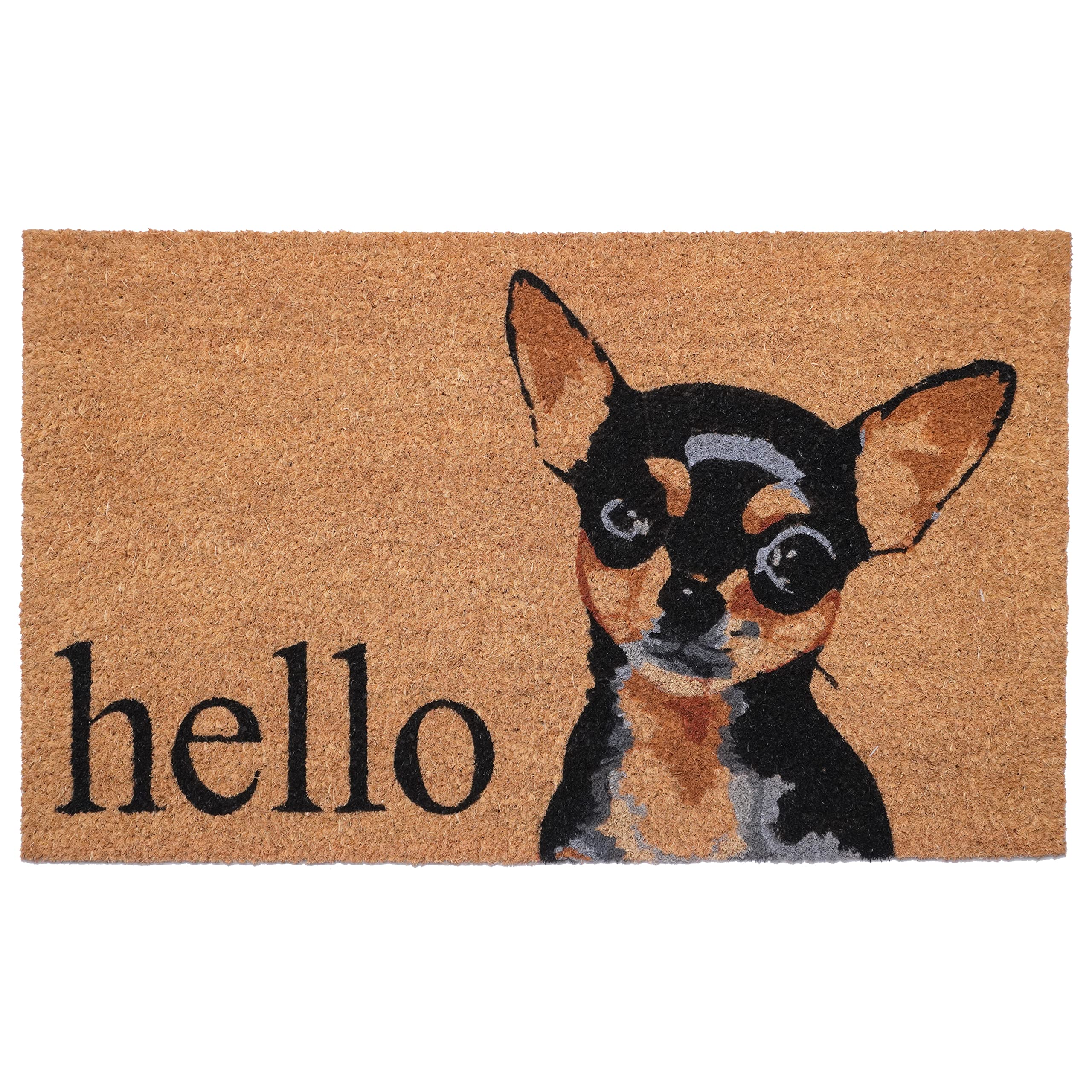 Calloway Mills 109451729 Black Tan Chihuahua Doormat 17' X 29' (17' X 29')